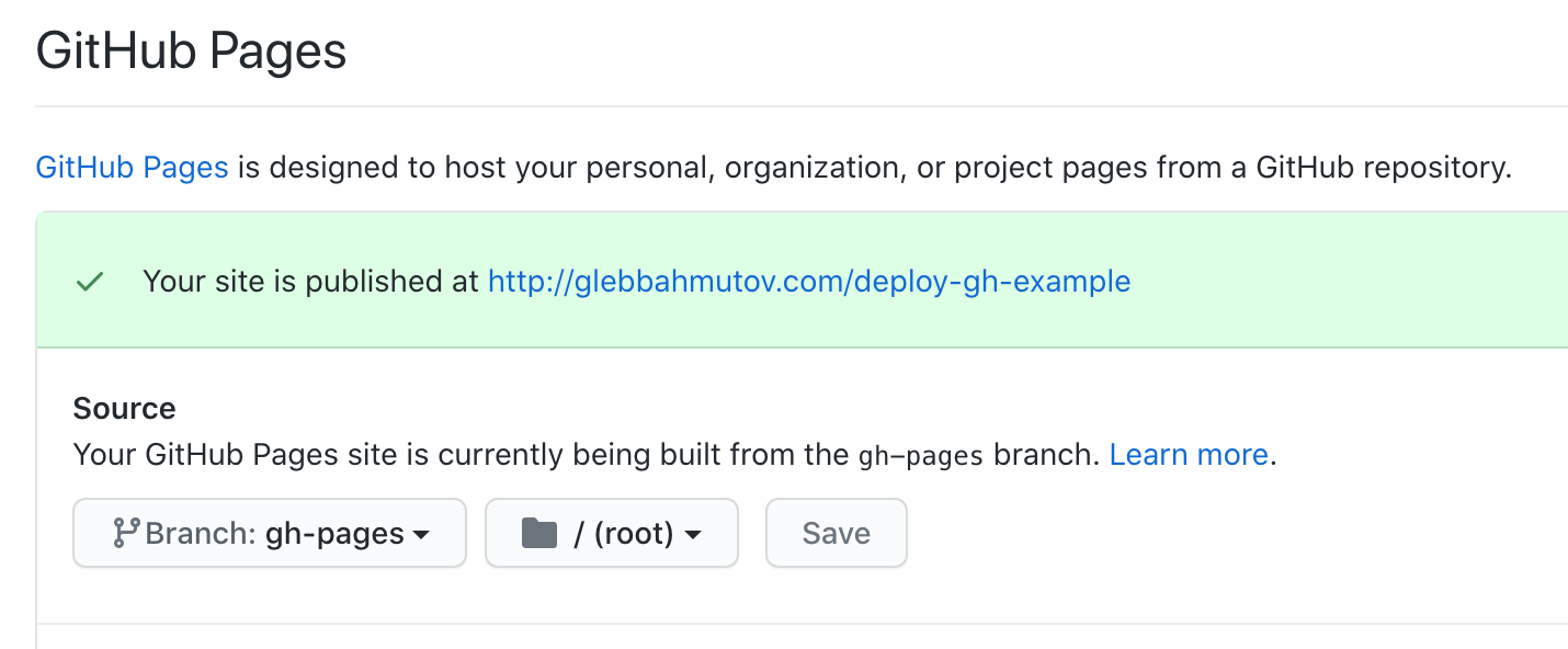 Enable GitHub Pages before you can see the site