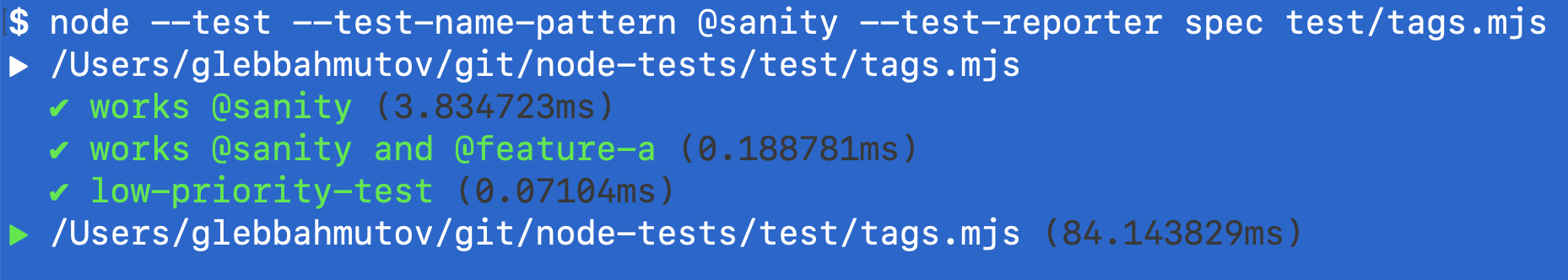 No sign that some tests were filtered when using the spec reporter