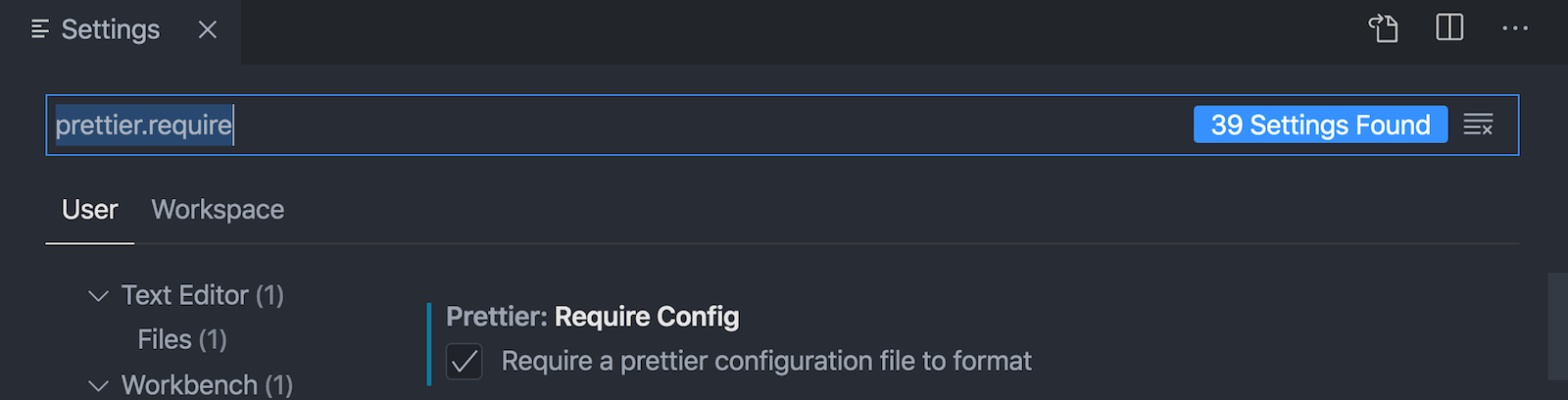 User global setting to require configuration file