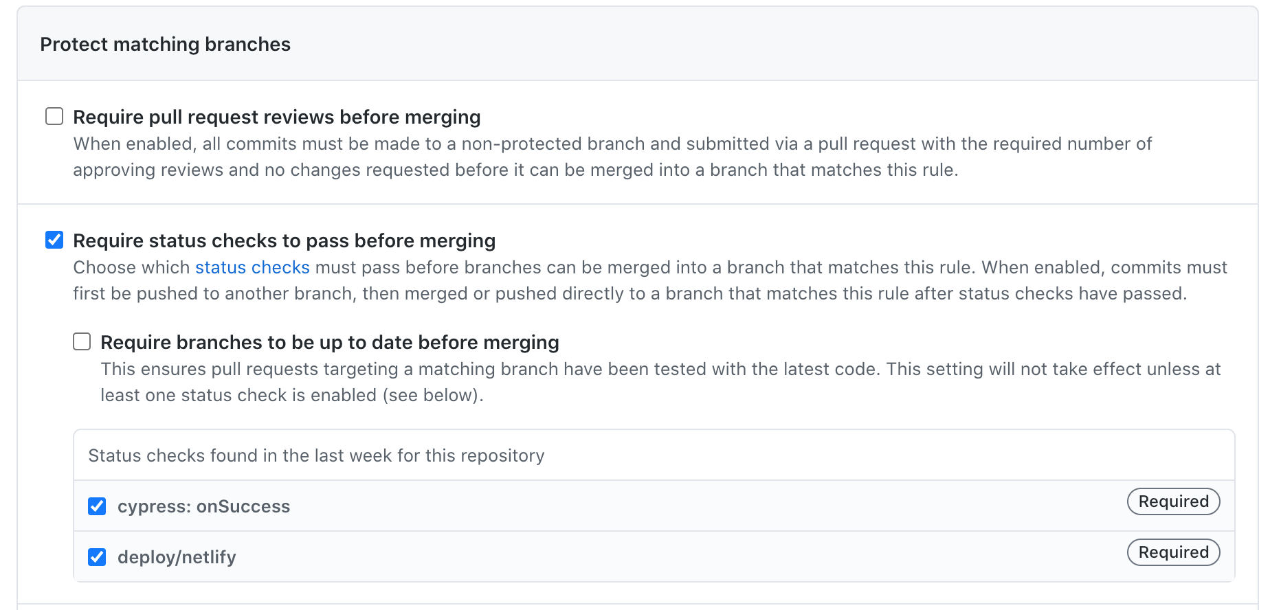 Require successful deploy and passing tests for pull requests
