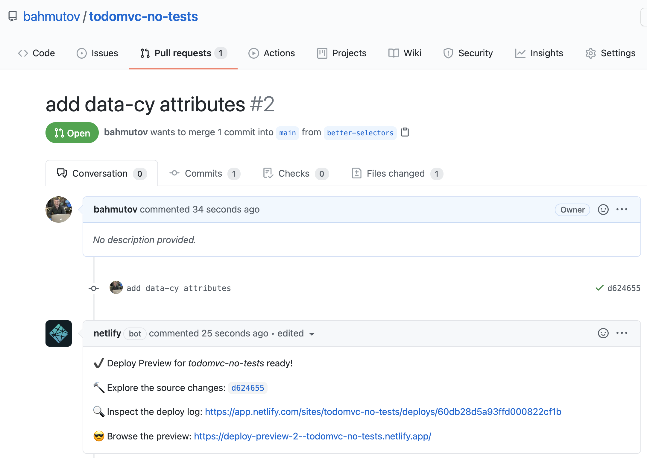 Netlify deploys the preview site for the pull request from the "better-selectors" branch