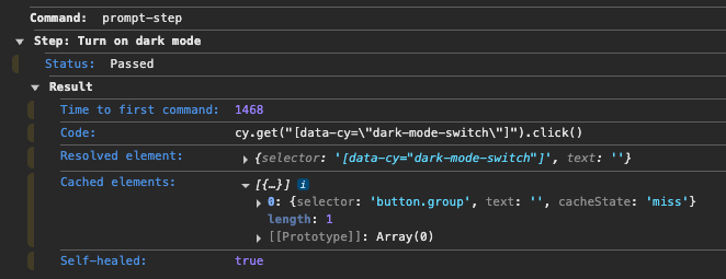 The new "dark mode" button