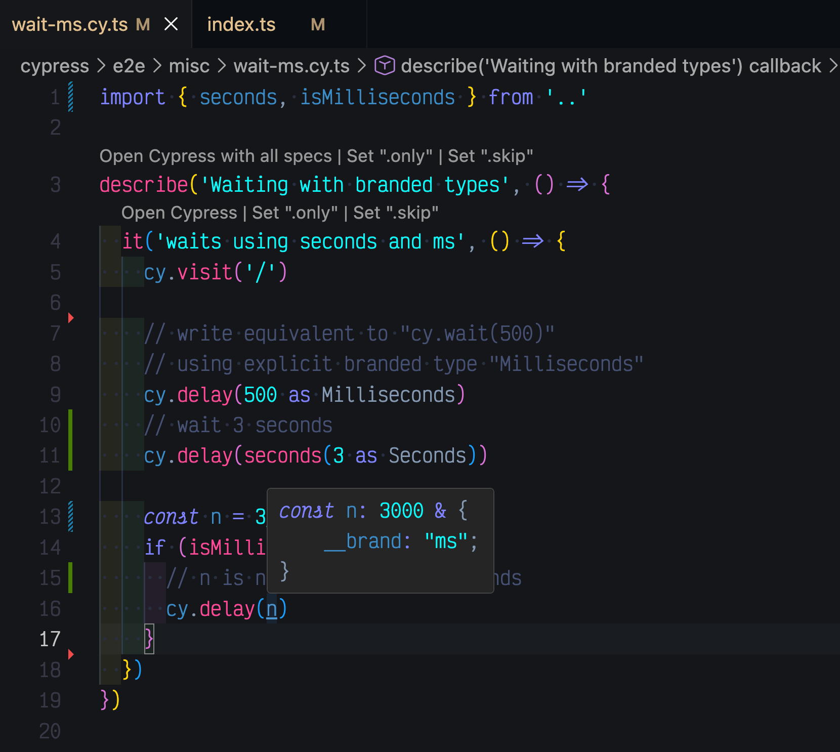 Variable n is Milliseconds