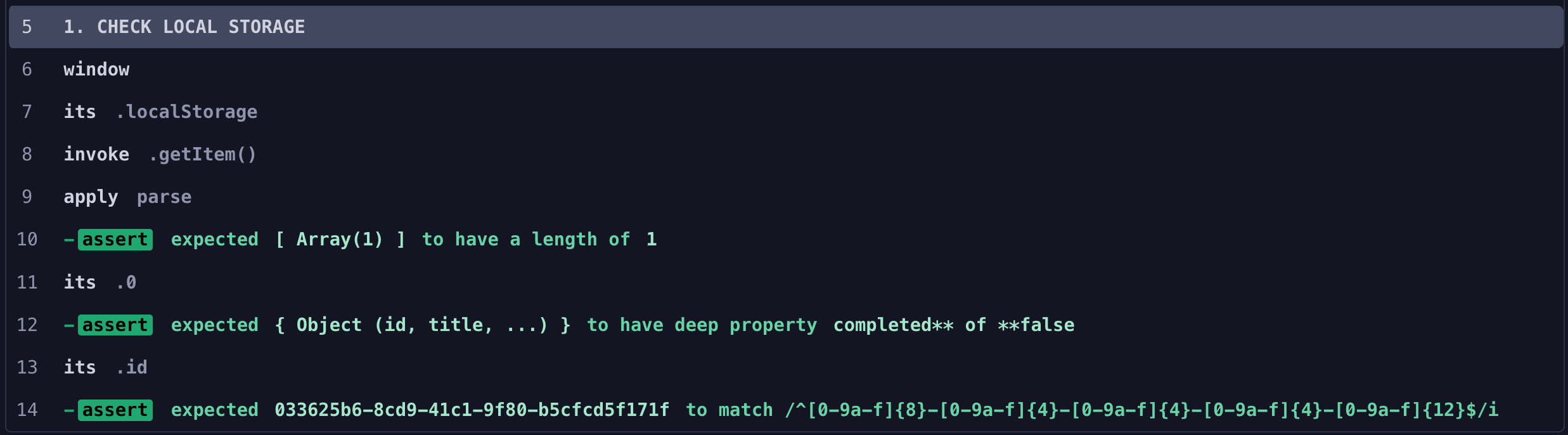 Validating the known properties plus the "id" value