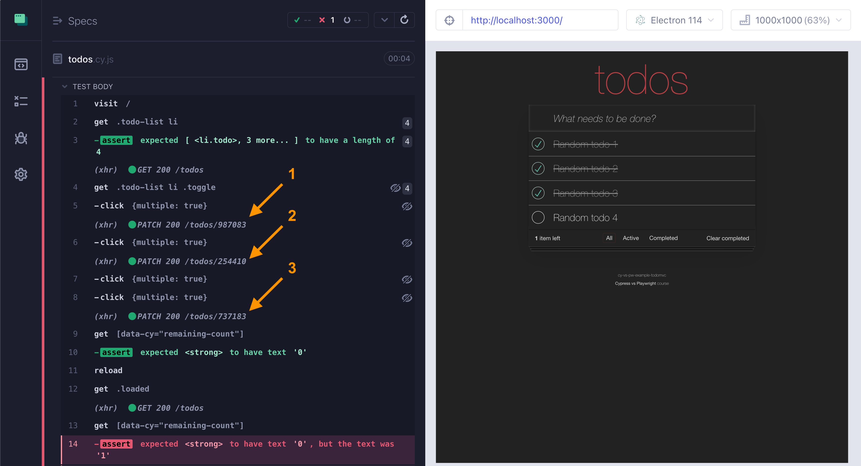 We clicked 4 checkboxes, but saw 3 network calls