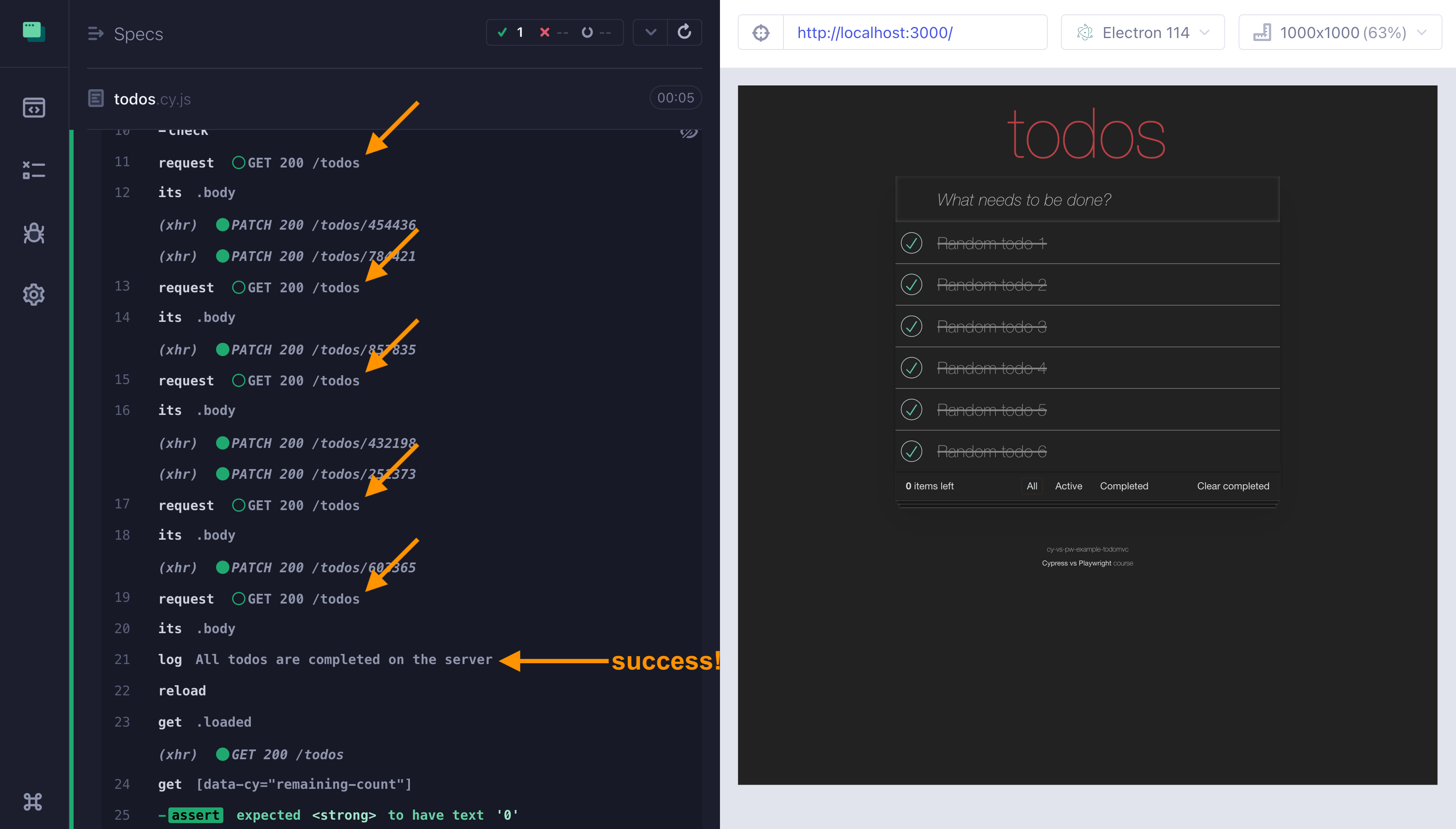 Checking the backend