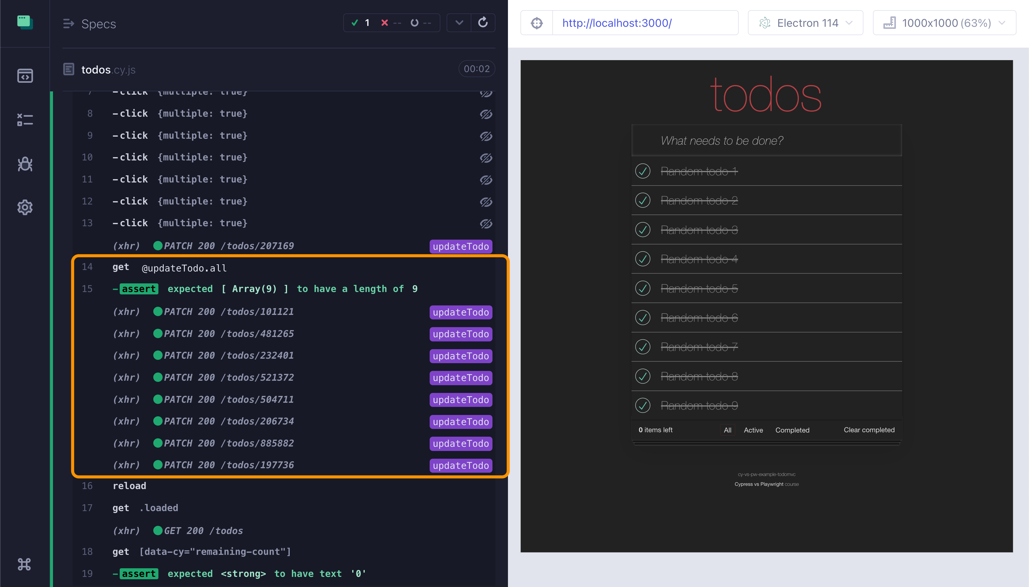 The test waits even if network calls are delayed