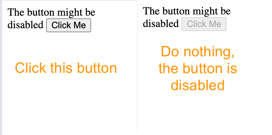 The button can be disabled