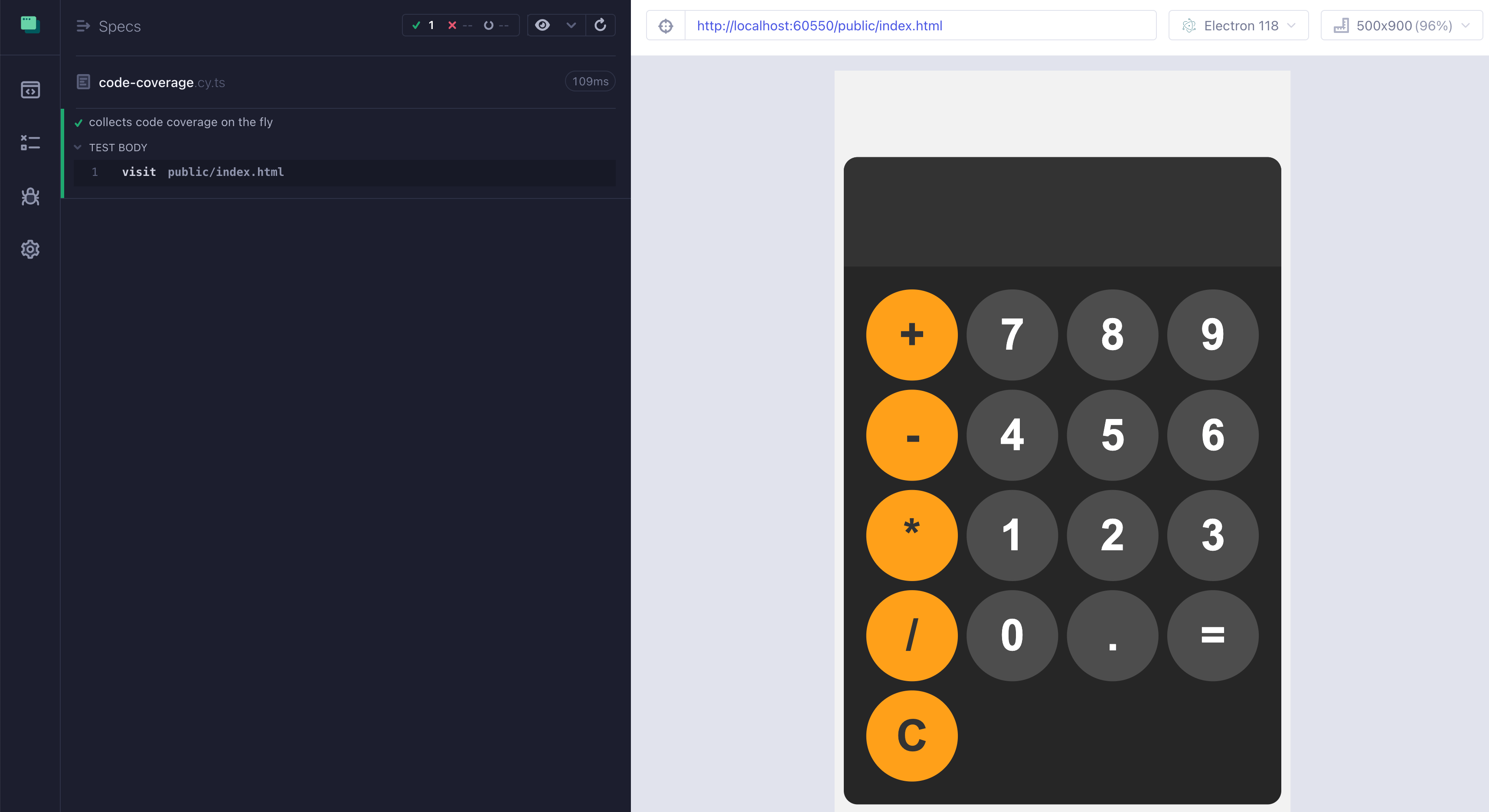 The calculator app