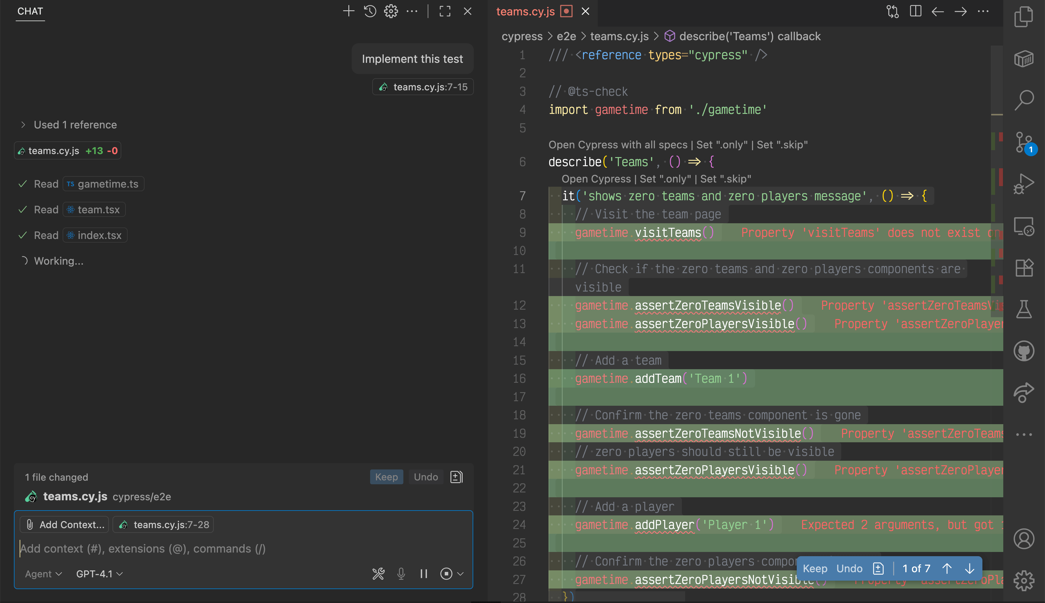 The agent generates the initial code