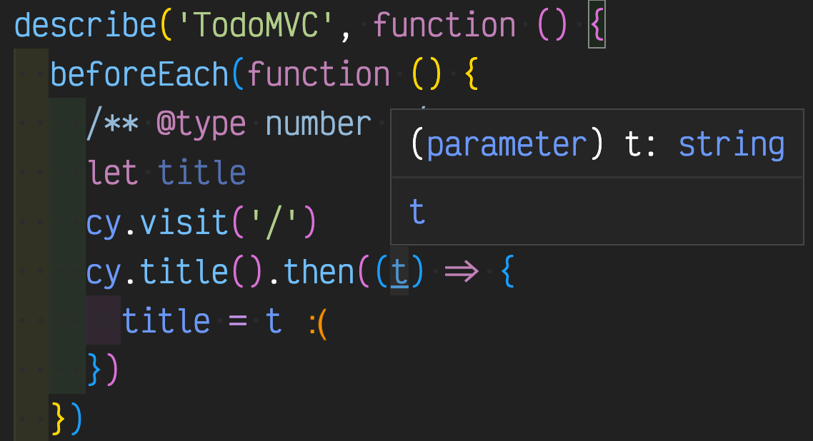 Even with types, the code editor does not warn us about string to number assignment