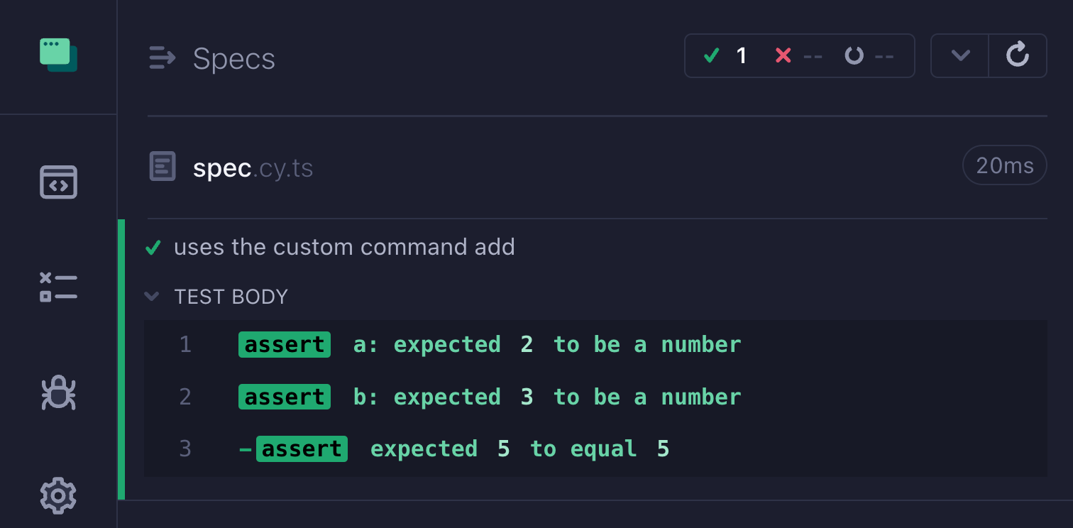 Test uses the custom command and passes