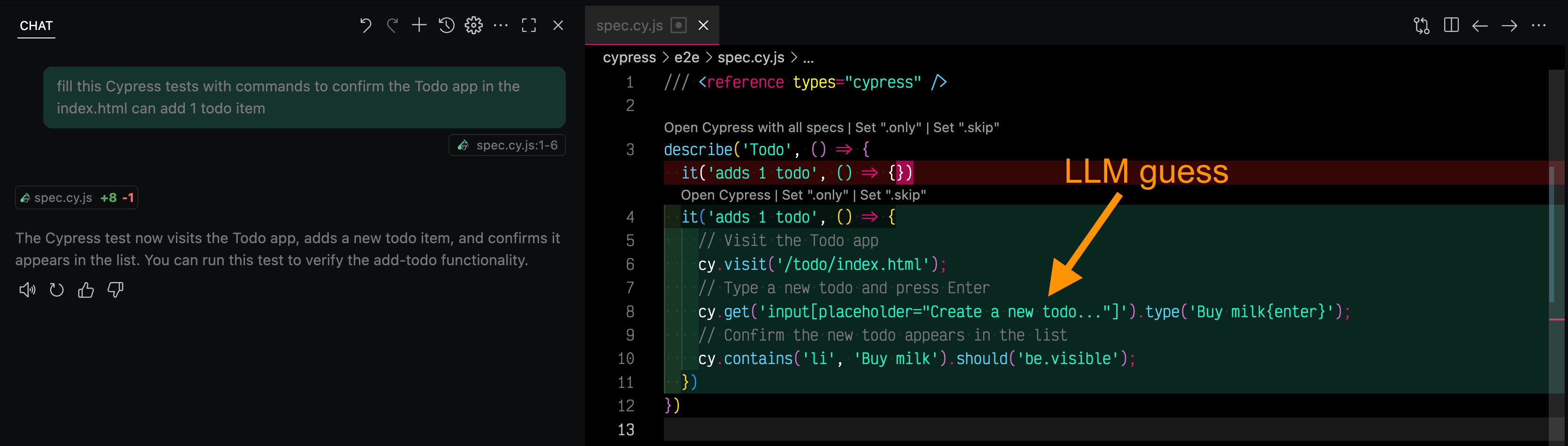 AI guesses elements to use