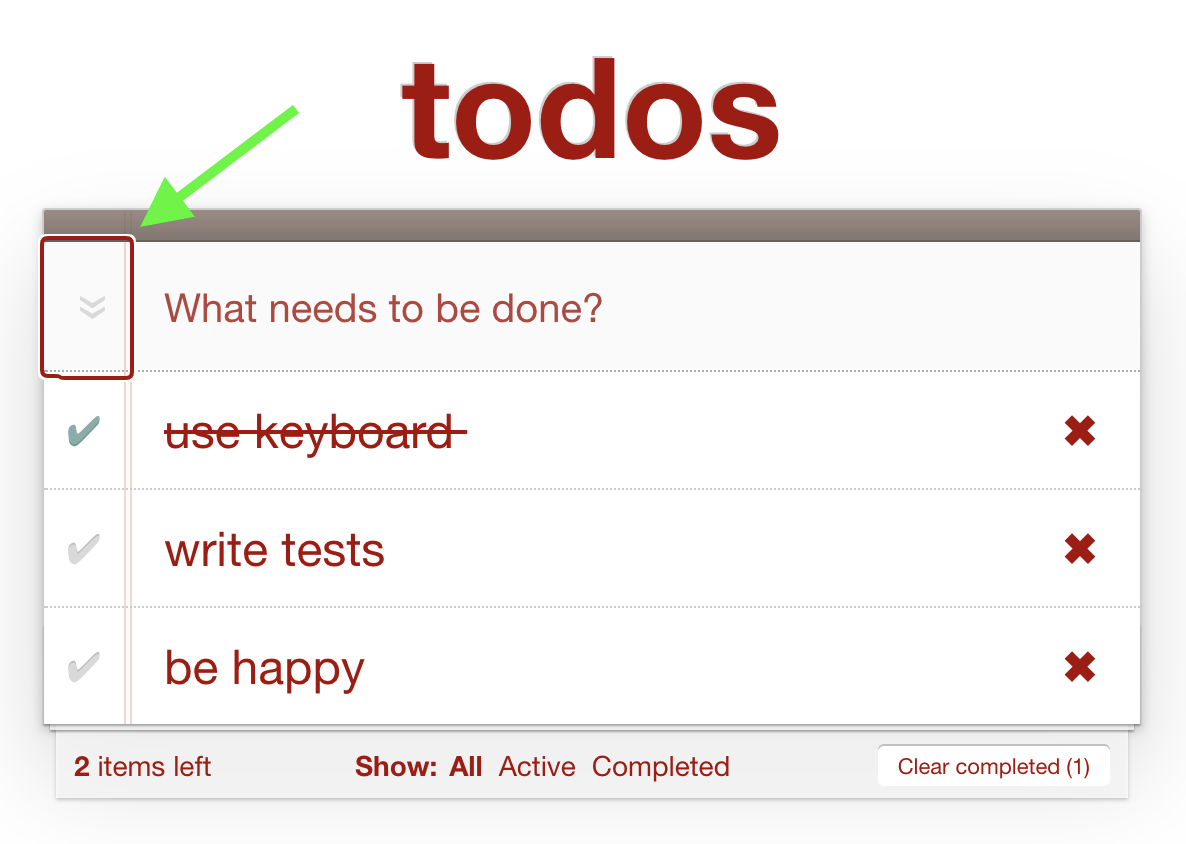 Toggle all todos button