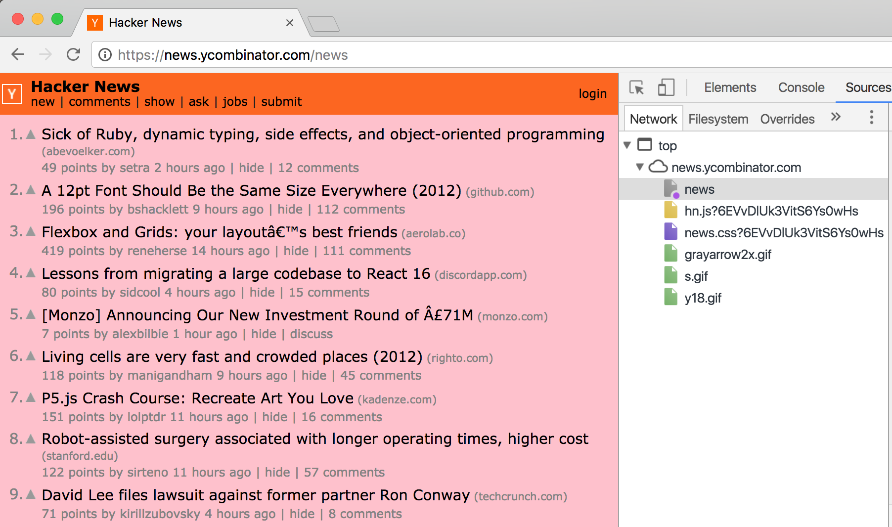 Pink Hacker News