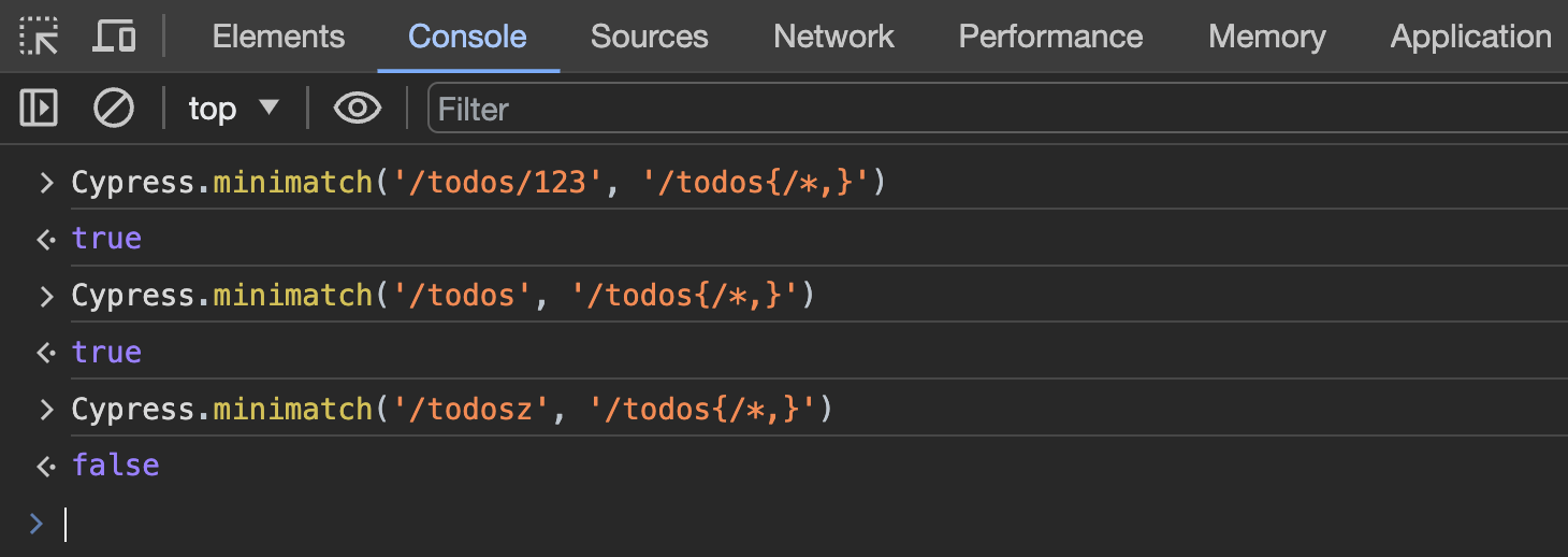 Testing the API intercept pattern using Cypress.minimatch utility