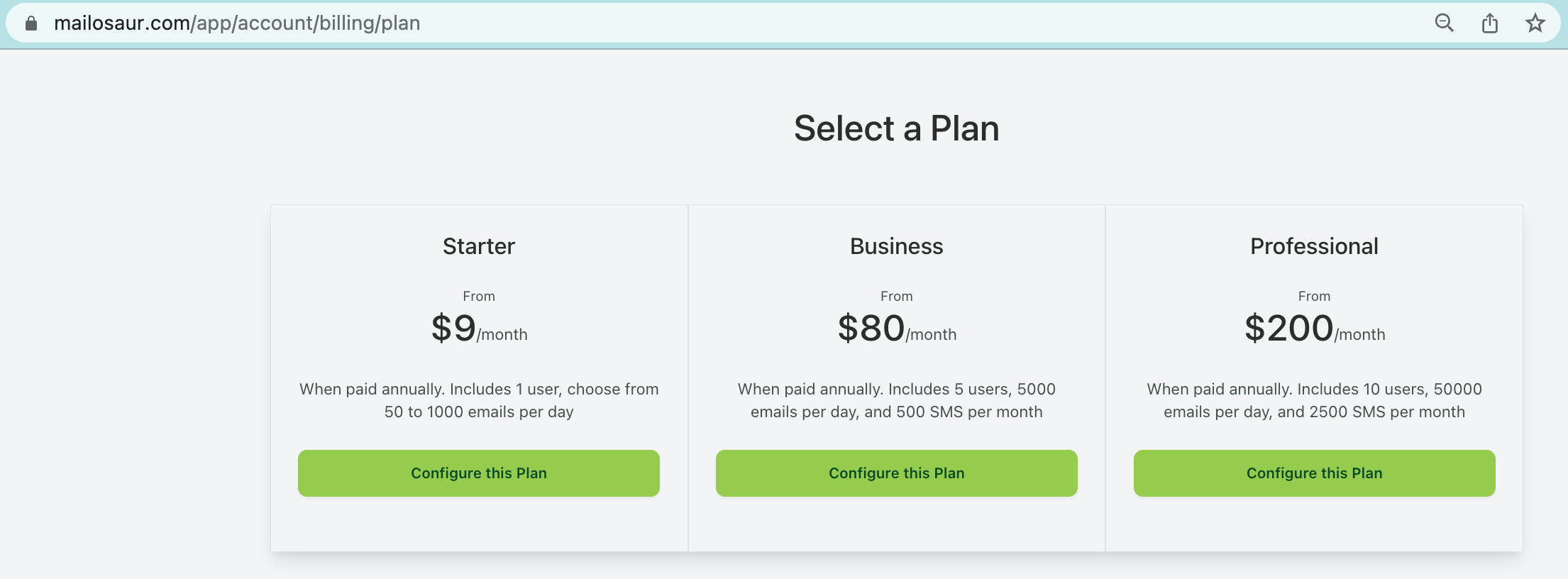 The real Business plan monthly cost