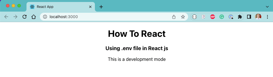 React application page