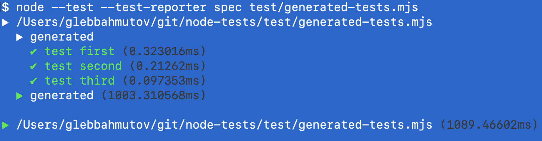 Generates three tests from three items