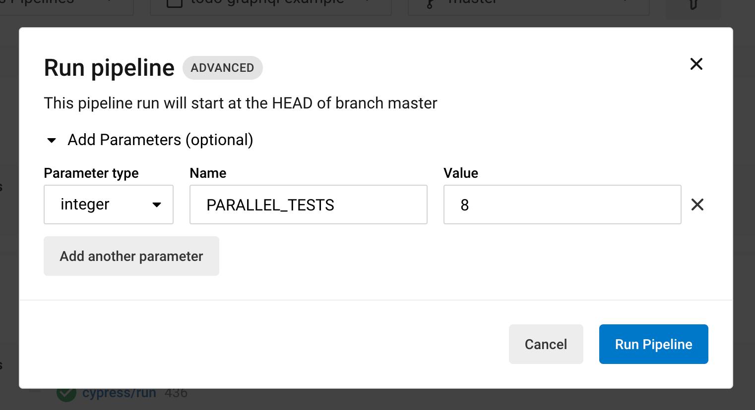 Enter the PARALLEL_TESTS number