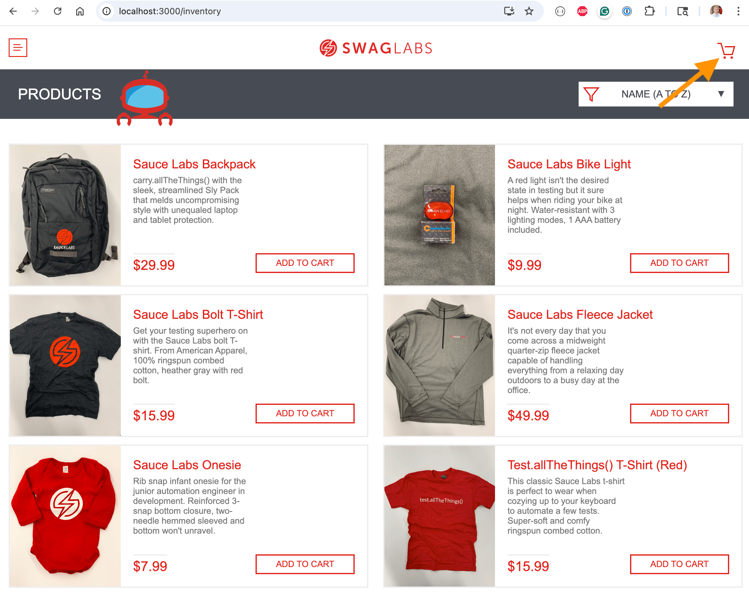 Most likely affected is the Cart button