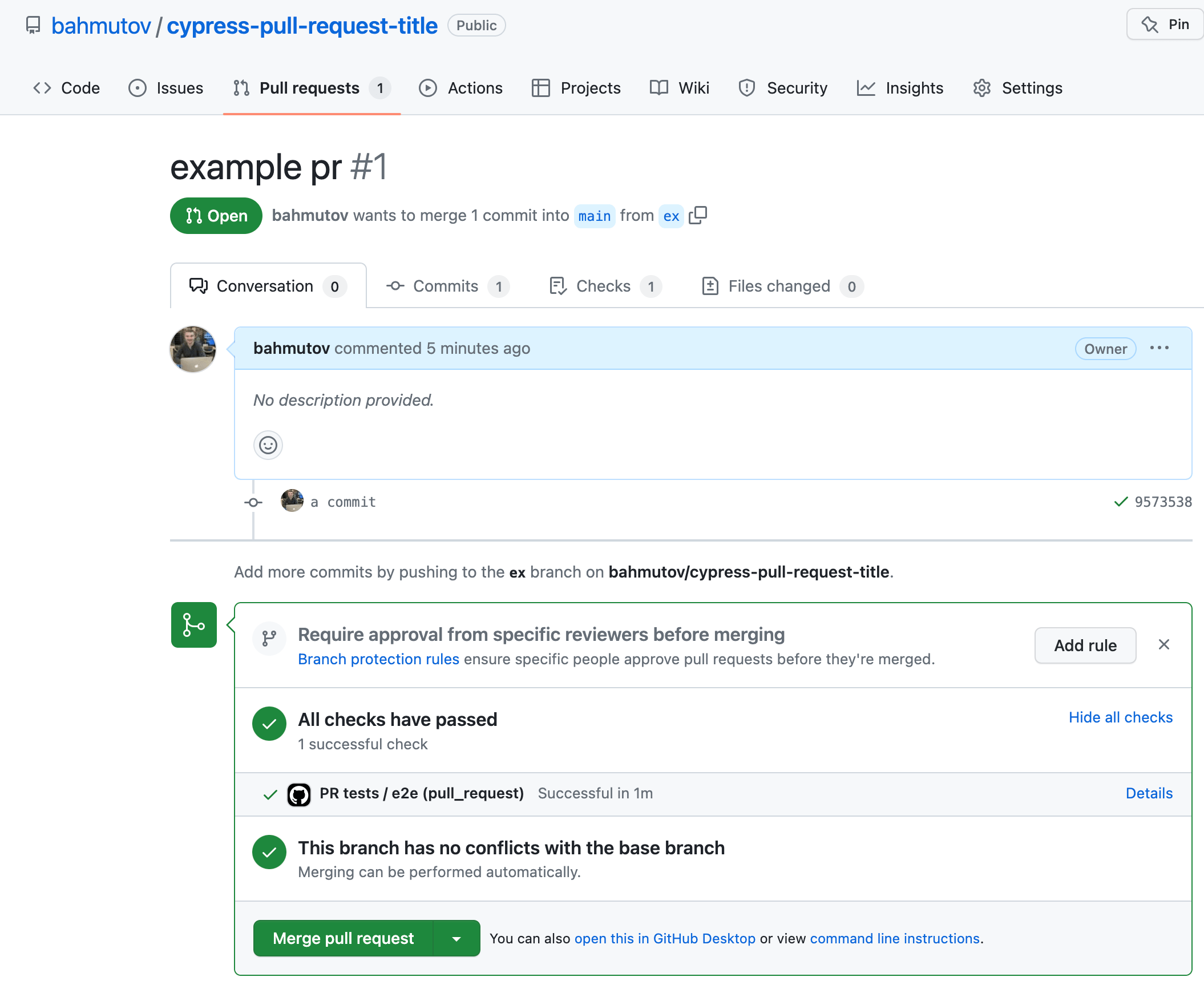 GitHub pull request