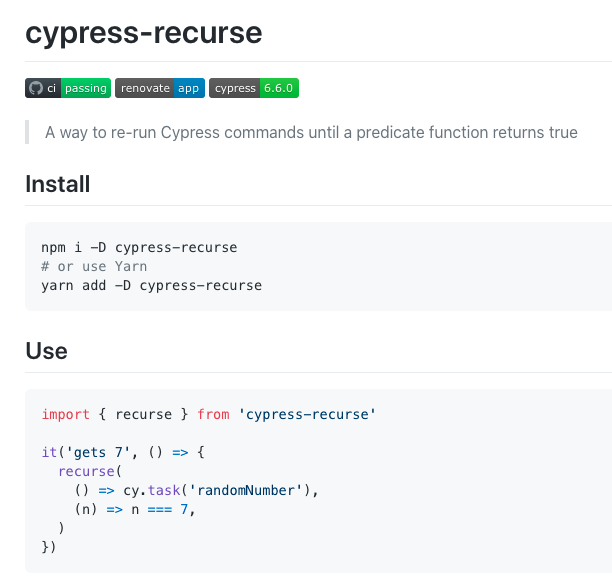cypress-recurse README file
