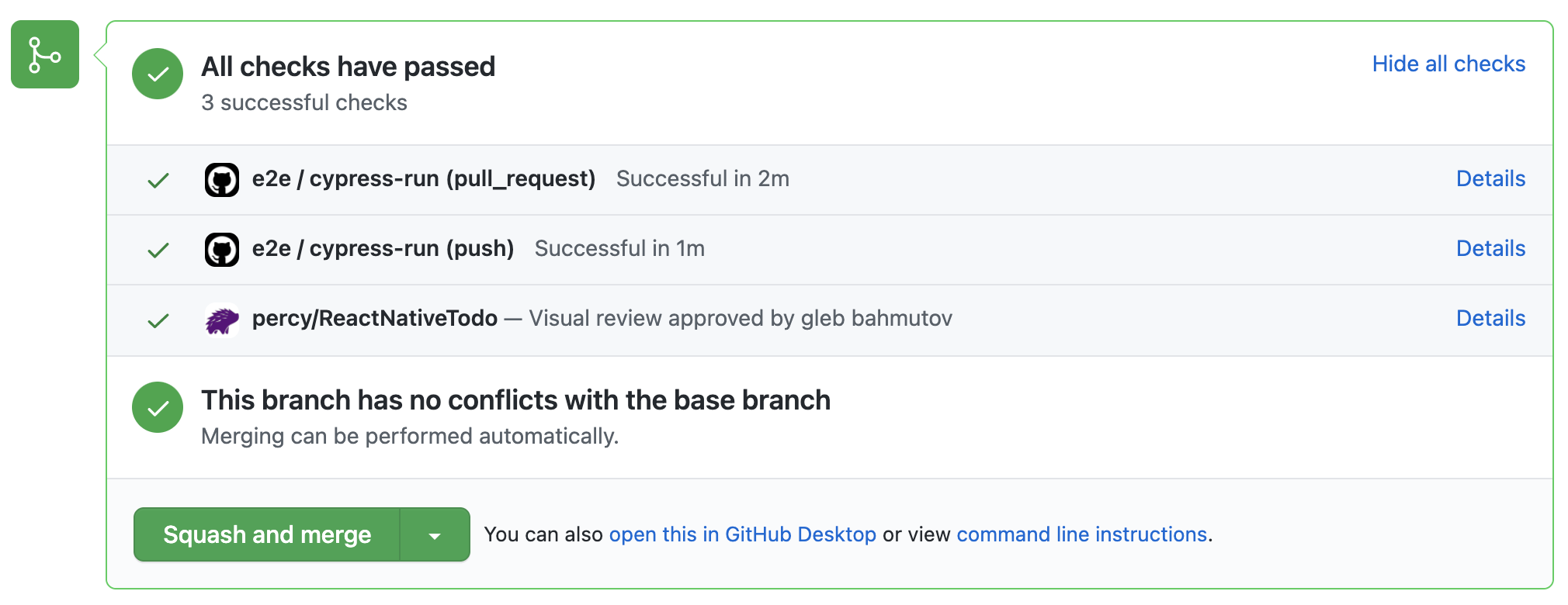 The pull request is ready to go