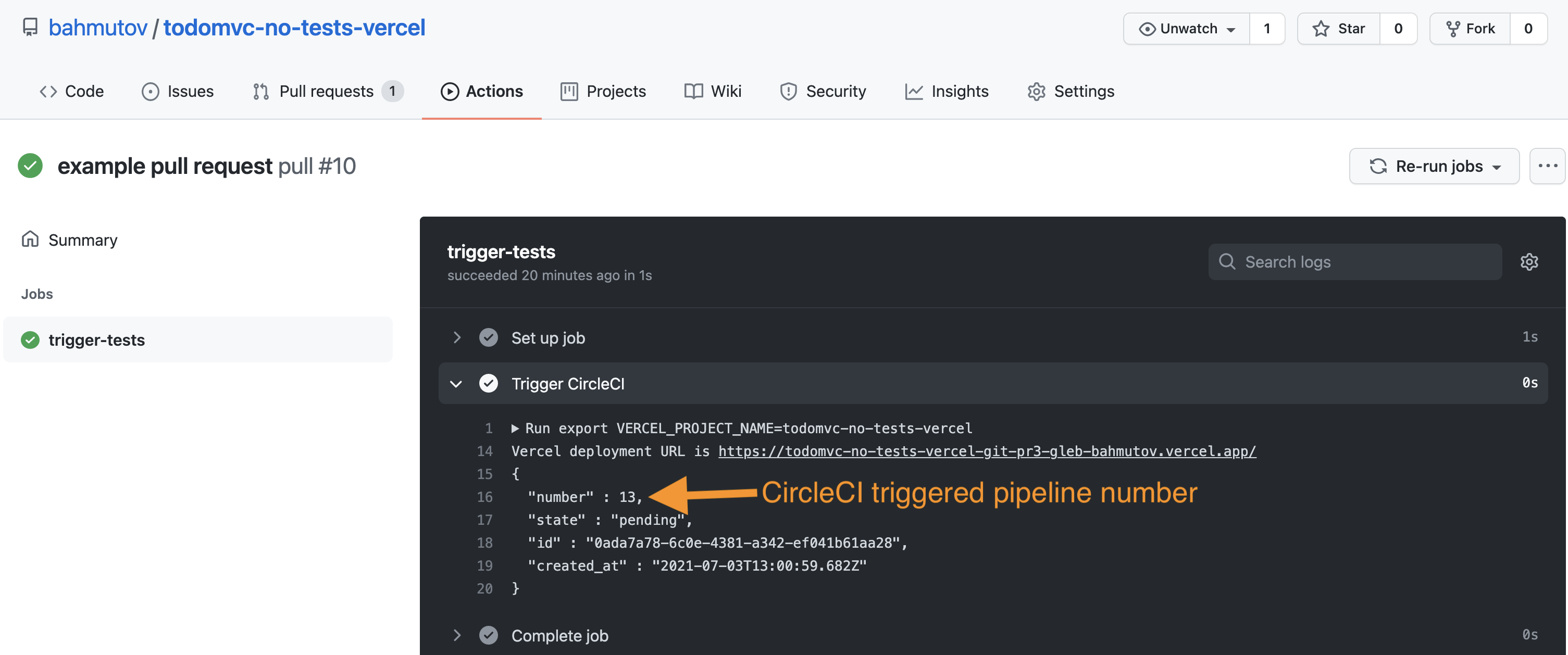 Trigger CircleCI pipeline from GitHub Actions
