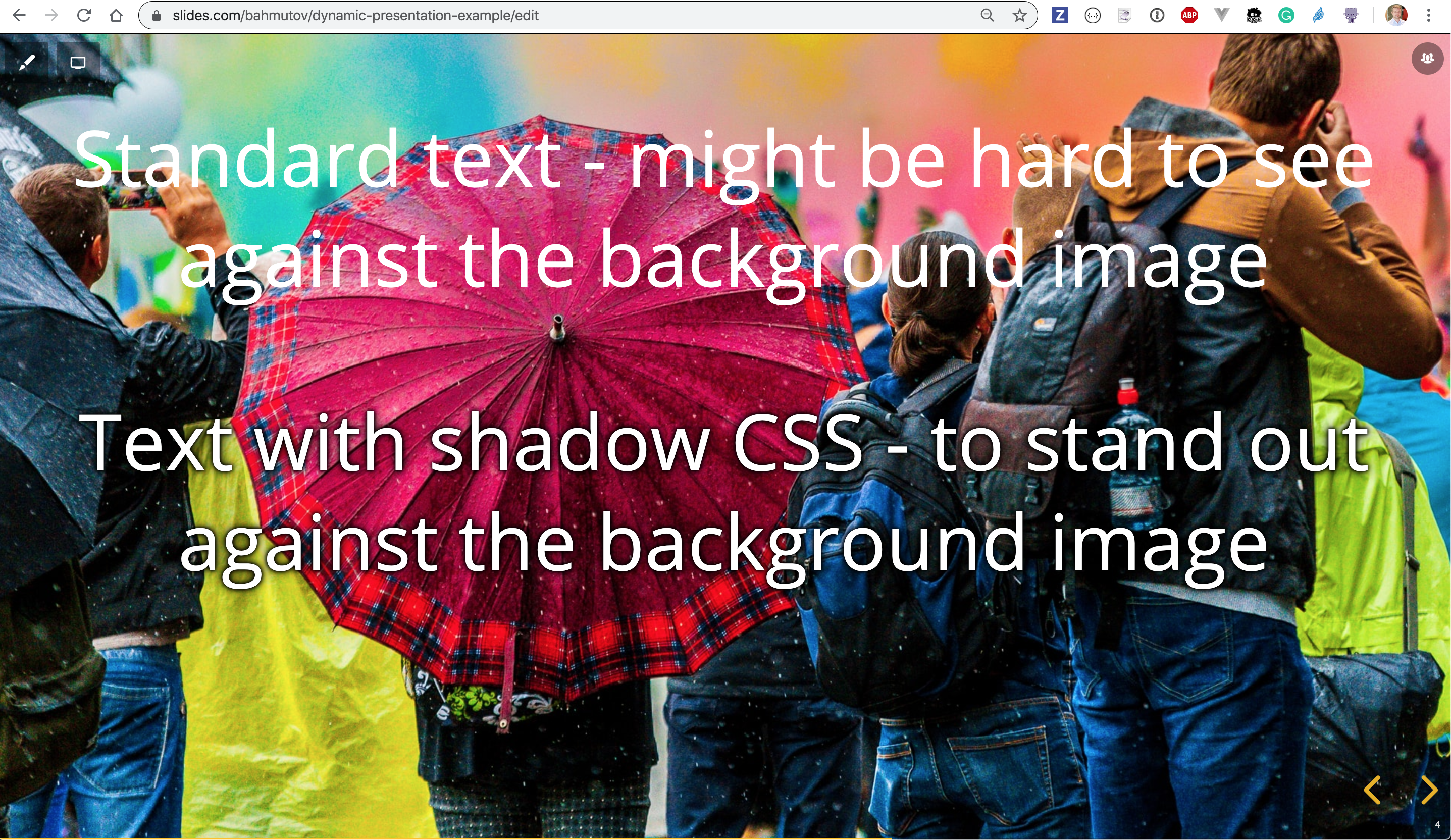 Text shadow (bottom)