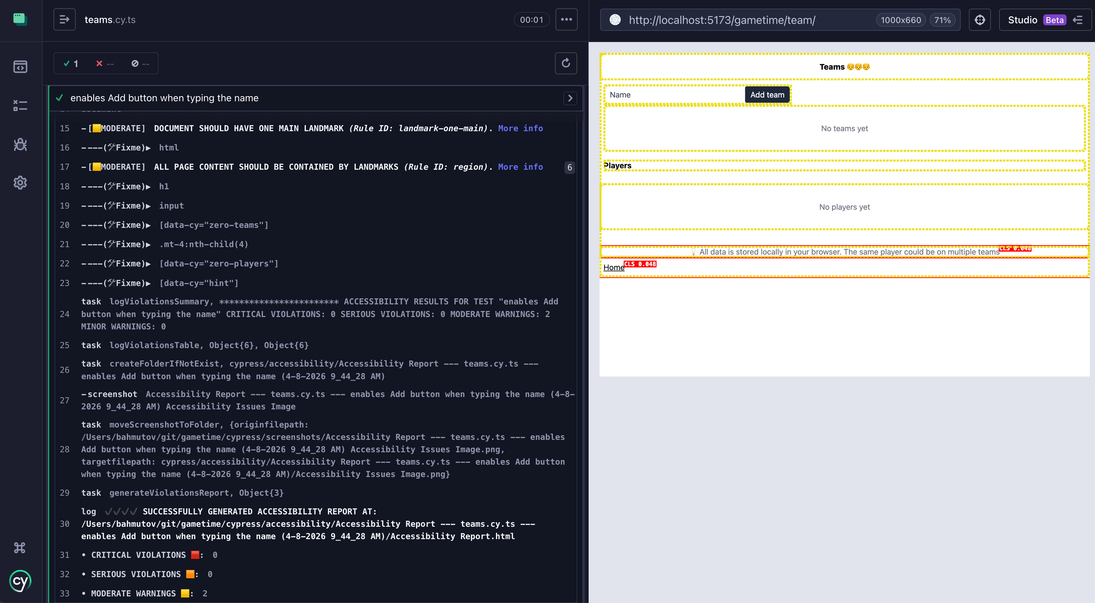 Low level A11y errors