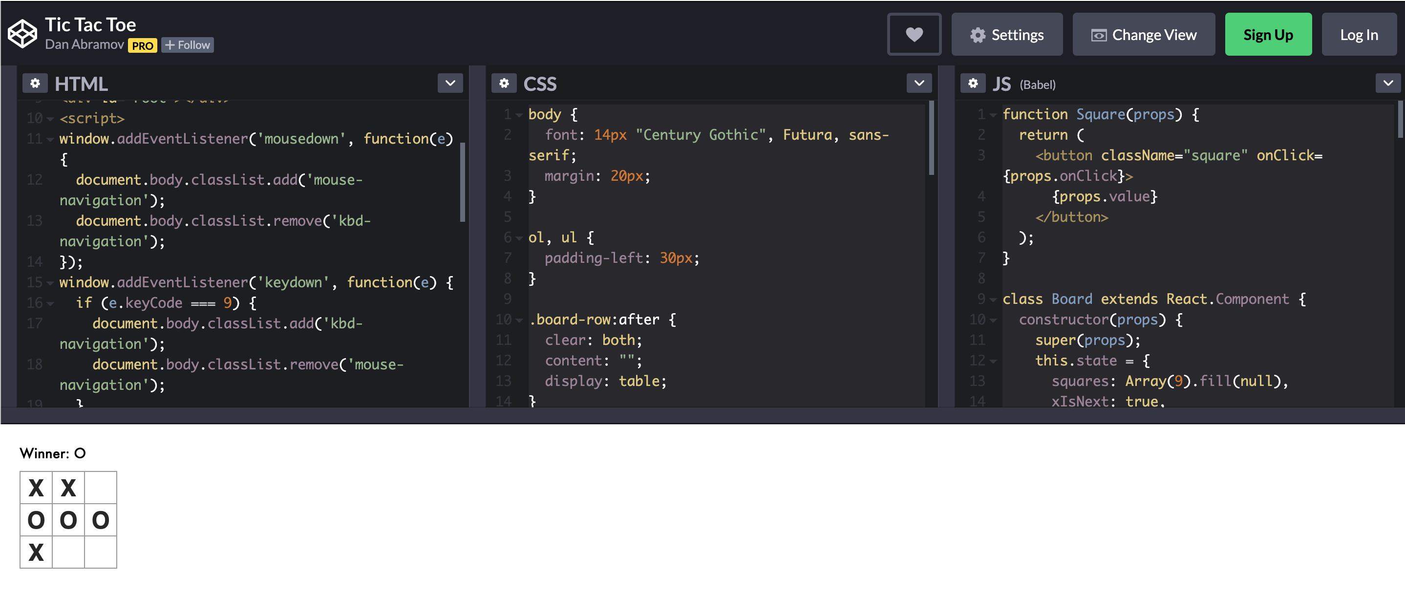 Build: Browser-based Tic Tac Toe Game in React