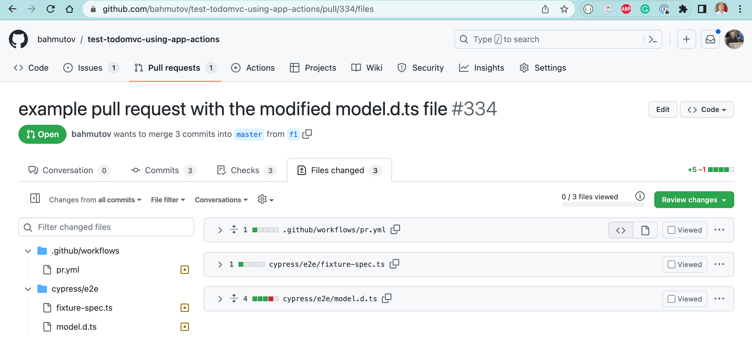 The pull request touched 3 non-spec files